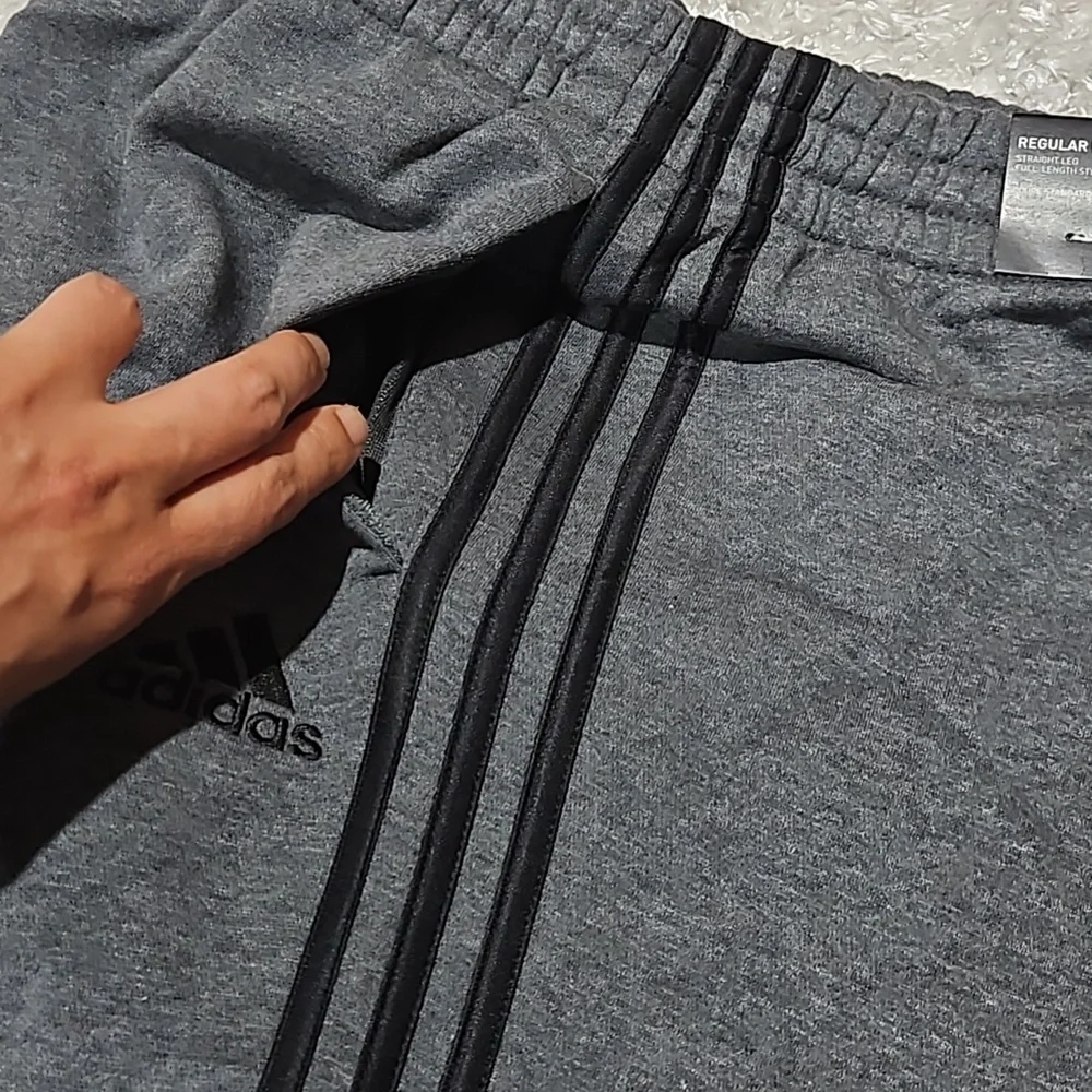 Men's Adidas warm fleece soft Breathable Straight Leg Jogger Pants Gray 4xl
